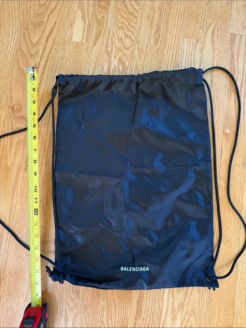 Balenciaga Black Nylon Drawstring Backpack with Subtle Logo - Picture 1 of 1